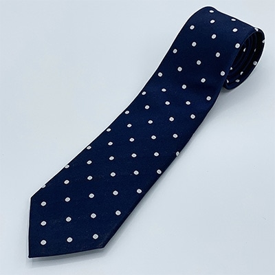 クラバットユキジ製ネクタイ(ネイビー・ドット)