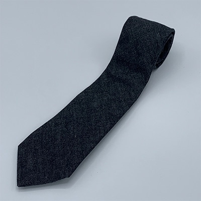 クラバットユキジ製　デニムタイ(ブラックマット)