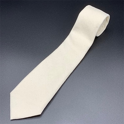 クラバットユキジ製　デニムタイ(ミルキーホワイト)