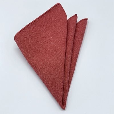 クラバットユキジ製　デニムポケットチーフ(ローズレッド)