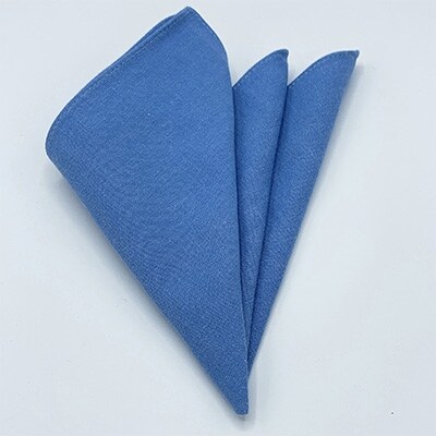 クラバットユキジ製　デニムポケットチーフ(ホリゾンブルー)