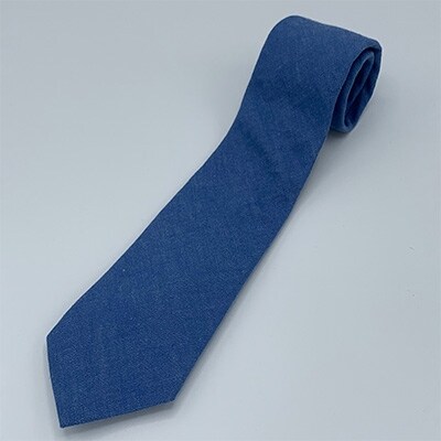 クラバットユキジ製　デニムタイ(コバルトブルー)