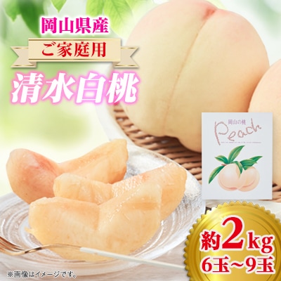 2026年先行予約　ご家庭用 岡山 清水白桃2kg(6玉～9玉)【配送不可地域：離島】