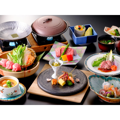 湯郷温泉　湯郷グランドホテル　一泊二食付ペア宿泊券　(平日限定・夕食は地元特選牛なぎビーフ会席料理)