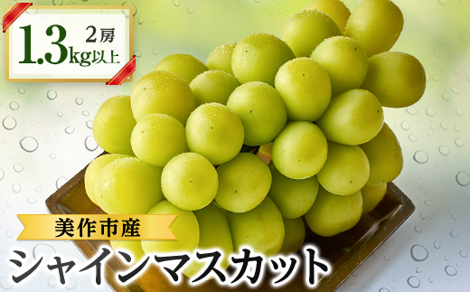 2026年先行受付　美作市産シャインマスカット2房　1.3kg以上【配送不可地域：離島・北海道・沖縄県】
