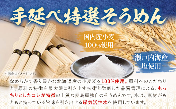 そうめん 特選 素麺 手延べ特選そうめん 3kg 奥島屋 株式会社奥島創麺巧房《30日以内に出荷予定(土日祝除く)》岡山県 浅口市 送料無料 手延べ 岡山県産 麺---124_687_30d_24_24000_3kg---