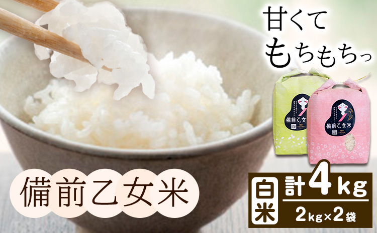 米 こめ コメ 備前乙女米 白米 4kg 石原果樹園《30日以内に出荷予定（土日祝除く）》岡山県 浅口市 ご飯 お米 国産 岡山県産 送料無料---124_3730_30d_25_14000_2h---