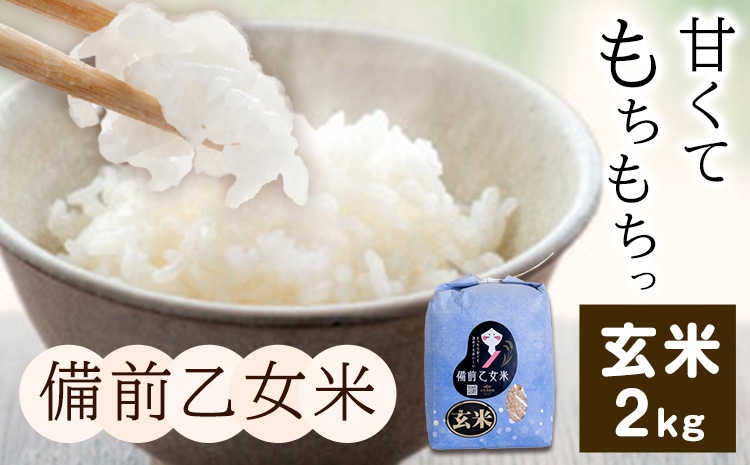 米 こめ コメ 備前乙女米 玄米 2kg 石原果樹園《30日以内に出荷予定（土日祝除く）》岡山県 浅口市 ご飯 お米 国産 岡山県産 送料無料---124_3214_30d_25_10000_2g---