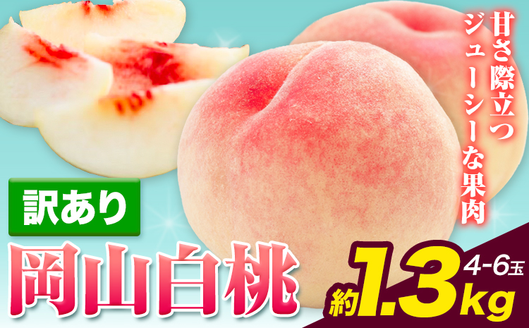 【2026年先行予約】訳あり 白桃 桃 1.3kg ハレノフルーツ （犬塚農園） 《2026年6月末-8月中旬頃出荷》岡山県 浅口市 フルーツ モモ 果物 青果 旬 おかやま夢白桃 白麗 白鳳 清水白桃 なつごころ 加納岩白桃 ご家庭用【配送不可地域あり】（北海道・沖縄・離島）---124_c2520_6m8b_25_17500_1300g---