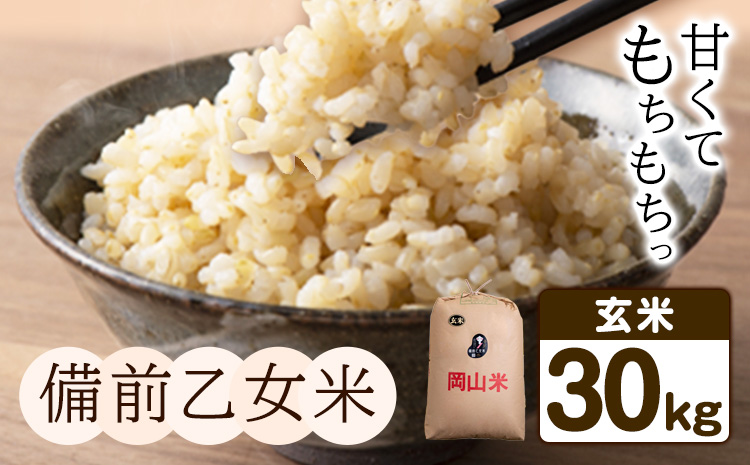 備前乙女米 玄米 30kg 石原果樹園 《30日以内に出荷予定》岡山県 浅口市 ご飯 お米 国産 岡山県産---124_3199_30d_25_72000_30g---st-p
