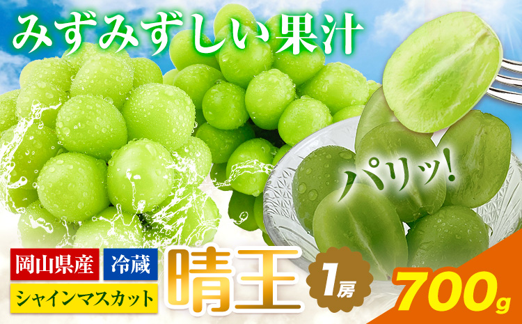 【2026年先行予約受付】 シャインマスカット 晴王 1房 700g《2026年9月上旬-10月末頃出荷(土日祝除く)》【配送不可地域あり】（北海道・沖縄・離島）---124_c1943_9a10m_25_21000_700g---