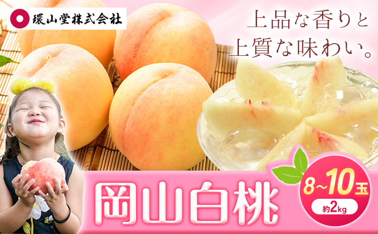 [2026年先行予約]桃 もも 岡山白桃 8〜10玉 約2kg 岡山県産 環山堂株式会社[2026年7月上旬-8月上旬頃出荷]岡山県 浅口市 白桃 果物 [配送不可地域あり](北海道・沖縄・離島)---124_c2265_7a8a_25_24000_30---