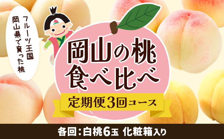 [2025年先行予約]岡山の桃食べ比べ定期便3回コース 株式会社山博 (中本青果)[2025年7月上旬-9月下旬頃出荷]岡山県 浅口市 桃 もも フルーツ 旬 果物 国産 岡山県産 送料無料 冷蔵 食べ比べ 定期便 定期[配送不可地域あり](北海道・沖縄・離島)---124_c274tei_23_95000_jul3---