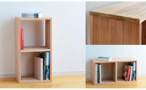 岡山県産杉　スクエアシェルフ　SQ-SG2×1　2×1　節あり