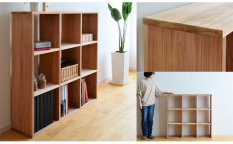 岡山県産杉　スクエアシェルフ　SQ-SG3×3　3×3　節あり