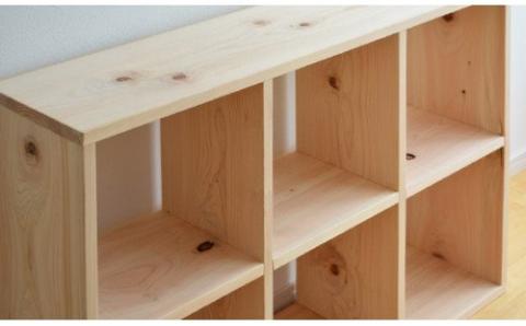 岡山県産ひのき　【A4ファイル対応】ボックスシェルフ　BX-HNK3×2