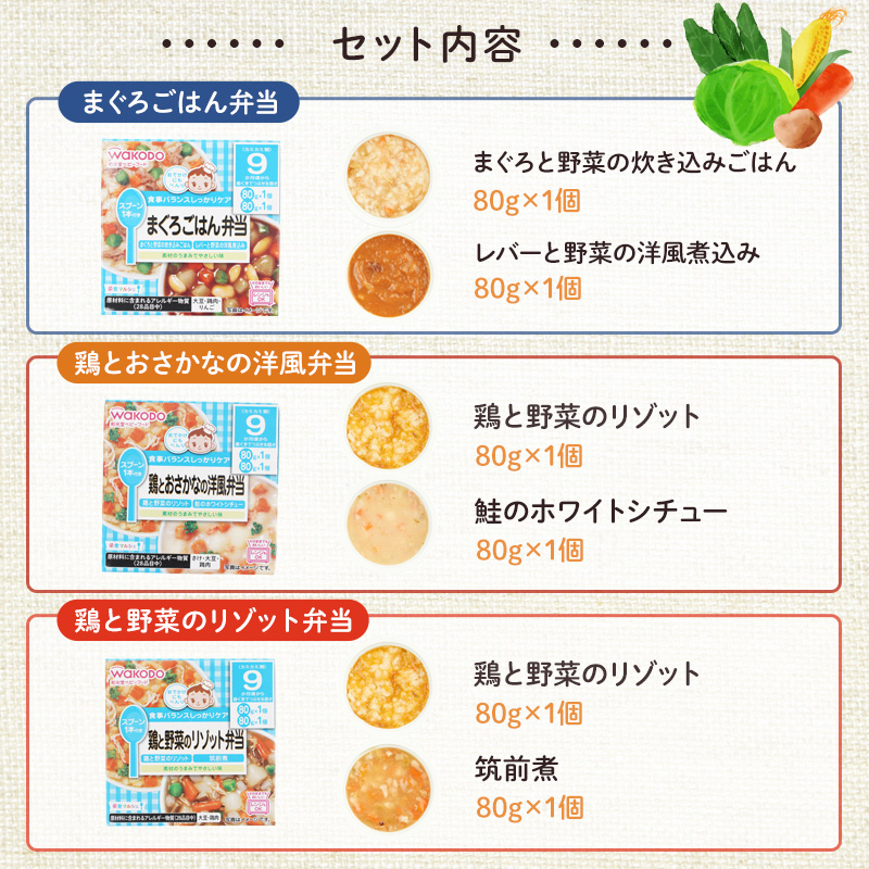 和光堂 栄養マルシェ 5種12個 詰合せ （9か月頃～） WAKODO ベビーフード レトルト 離乳食 子ども 子供 孫 家族 手軽