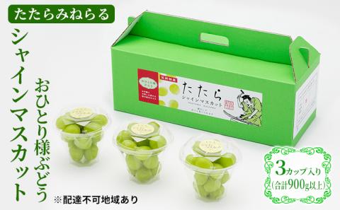 【2026年先行予約】 【糖度18度以上】ぶどう 岡山県産 たたらみねらる シャインマスカット トリプルカップ (3カップ入り 合計900g以上) 《2026年8月下旬-10月下旬頃出荷》 フルーツ 果物 数量限定
