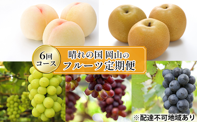 フルーツ 定期便 2025年 先行予約 晴れの国 岡山 の フルーツ 定期便 6回コース 桃 ぶどう 梨 岡山県産 国産 フルーツ 果物 ギフト