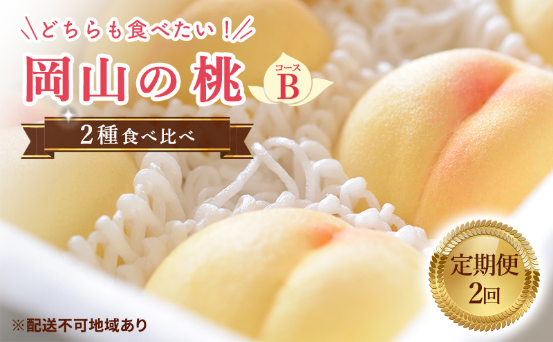 [ 2025年 先行予約 ]桃 岡山県産 岡山 の桃 2種 食べ比べ プラン 2回 コースB ( 加納岩白桃 ・ あかつき 各1.5kg) [2025年6月下旬-7月中旬頃出荷] フルーツ もも モモ デザート ギフト くだもの 果物 旬 定期便