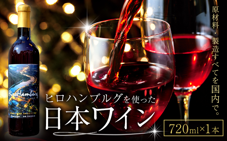 酒 日本ワイン 720ml 1本 矢掛放送 岡山県矢掛町《30日以内に出荷予定(土日祝除く)》 酒 ワイン 国産 ヒロハンブルグ 赤ワイン 国産 ブドウ---osy_cyhwine_30d_25_37000_1---