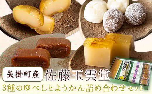 3種のゆべしとようかん詰め合わせ 佐藤玉雲堂 岡山県矢掛町 柚子 ようかん 和菓子 スイーツ 《30日以内に出荷予定(土日祝除く)》---osy_sato3syu_30d_24_18000_5i---