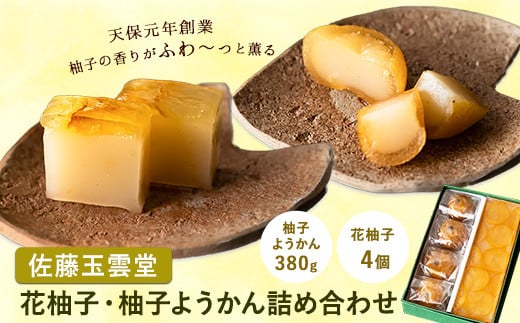 花柚子・柚子ようかん詰め合わせ 《30日以内に出荷予定(土日祝除く)》 佐藤玉雲堂 柚子 ようかん 和菓子 スイーツ ---osy_satohnyzyo_30d_24_12500_2i---