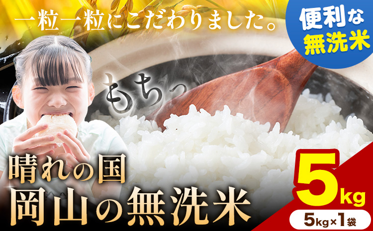 晴れの国岡山の無洗米 5kg (5kg×1袋) 岡山県産 無洗米 無洗 米 矢掛町[11月中旬-12月末頃出荷(土日祝除く)]米 コメ---ofn_hom_bc11_25_12000_5---