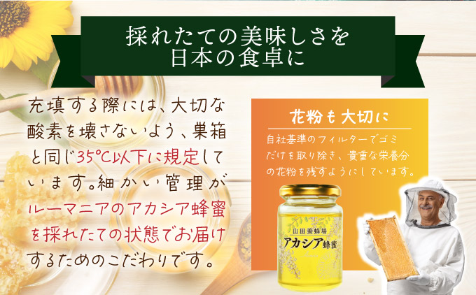 山田養蜂場ルーマニア産アカシア蜂蜜200g（ビン入り）×3個（64301）【006-a069】