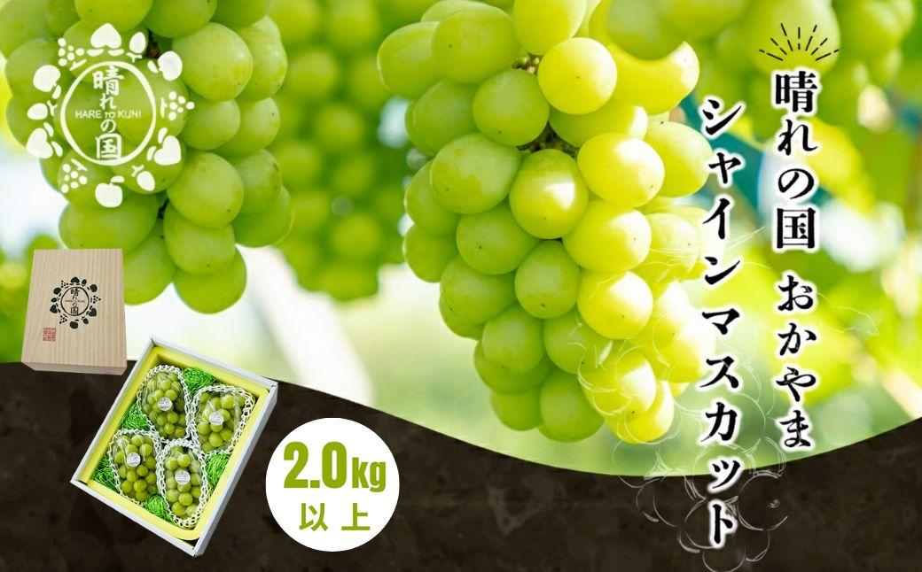 【先行予約 秋季 2026年9月上旬発送～】岡山県産シャインマスカット 2.0kg（3～4房）【021-a021】 2.0kg（3～4房）