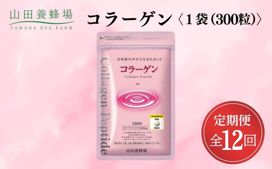 ＜定期便全12回＞コラーゲン 1袋(300粒)×12回 (28066)【006-a101】 定期便12回