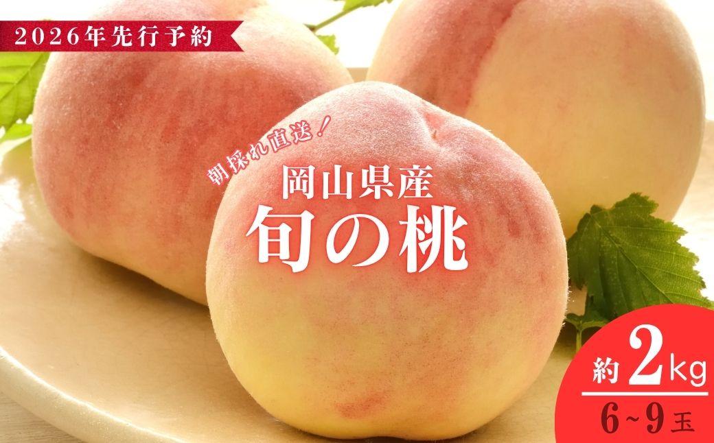 【2026年先行予約】＜数量限定＞岡山県産 厳選旬の桃 約2kg（6玉～9玉）【037-a001】