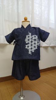 子供用 甚平 岡山デニム プリント _S31