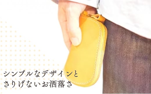 【ブラック】イタリアンオイルレザーのファスナーキーケース ブラックカラー 革製品 ハンドメイド クラフト キーケース ファスナー 革 レザー オイルレザー