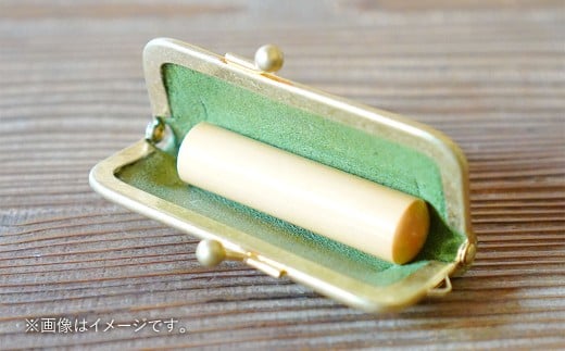 実印 印鑑ケース付き イタリアンオイルレザーのがま口印鑑ケース ネイビーカラー15mm 上柘 （印鑑ケース1個・印鑑1本） 牛革 革 オイルレザー イタリアンレザー 天然皮革 柘の木