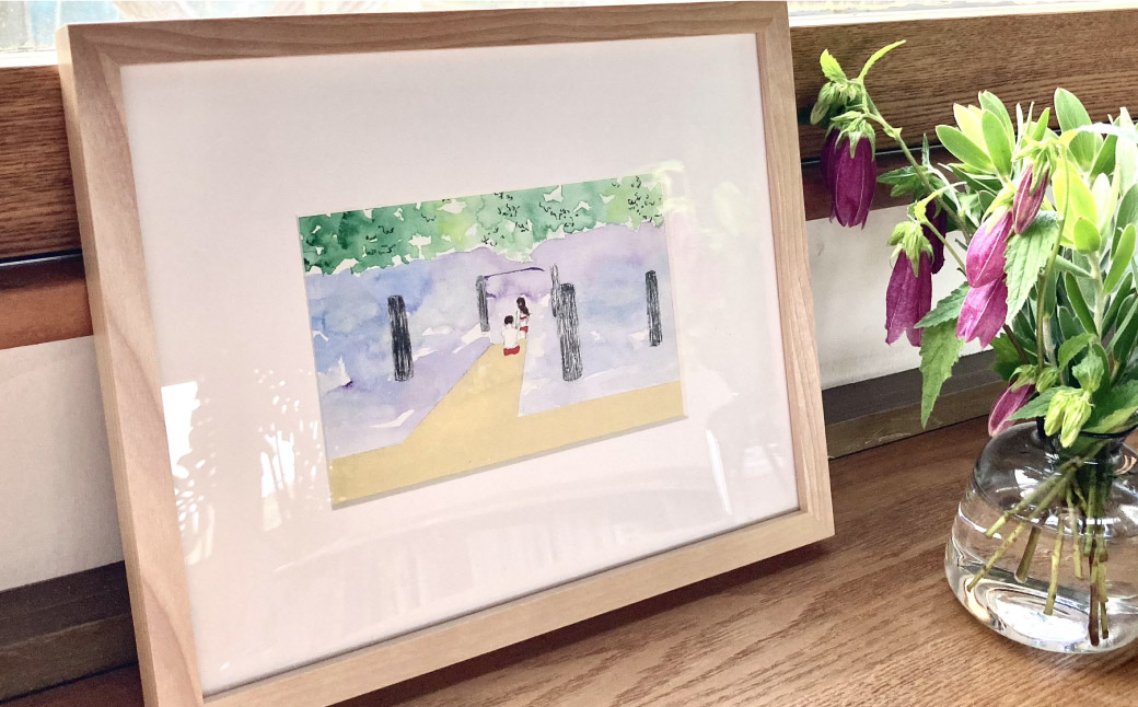 額つき ポストカードサイズ ドローイング 10点 セット 花房紗也香 アート 額入り インテリア 絵 イラスト