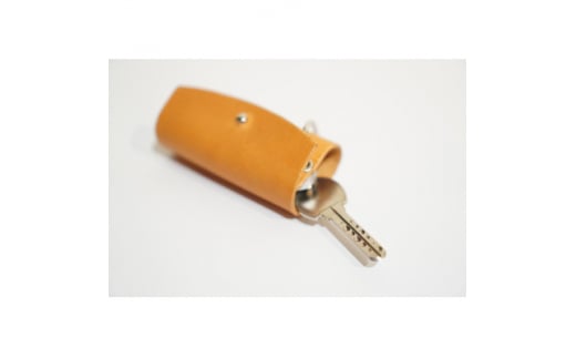 【イエロー】イタリアンオイルレザーのリングキーケース イエローカラー 革製品 ハンドメイド クラフト キーケース 革 レザー オイルレザー