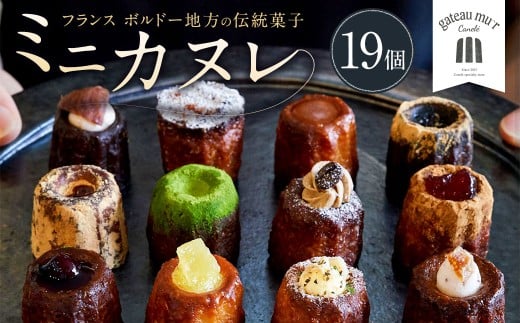 ガトーミュール ミニカヌレ 19個入 （定番10種＋季節のカヌレ2種 計19個）スイーツ お菓子 おやつ ミニ カヌレ 洋菓子 ギフト バニーユ ショコラ カフェ 黒ごま 黒蜜きな粉 抹茶 黒糖 くるみ バナーヌ キャラメルサレ ピスタチオ 淡雪 いちご モンブラン 冷凍