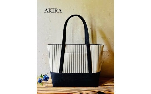 【2026年6月上旬発送開始】【 AKIRA オリジナル】【マツコの知らない世界 で紹介されました！】大きなトートバッグ レディスショルダータイプ ストライプ×濃紺デニム A4対応 大きい 大容量 軽量 軽い 横型 日本製 キャンバス 肩掛け 通勤 通学 上質 カジュアル オシャレ シンプル レディース カバン 鞄 バック