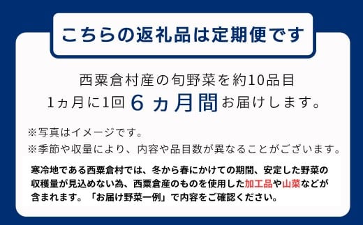 【6回定期便】西粟倉産 「旬の野菜 おまかせセット」 F-FF-C02A