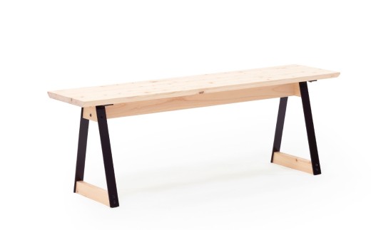 ベンチ 無垢材 ひのき kinari Bench(キナリ ベンチ) Black【幅120cm×奥行32cm】 M-mp-A63A ブラック（黒）