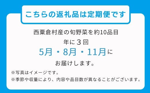 【3回定期便】＜春・夏・秋 年3回発送＞西粟倉産「旬の野菜 おまかせセット」 F-FF-B00A