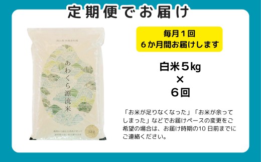 《12月限定特別価格》【6回定期便】白米 5kg 令和7年産 コシヒカリ 岡山 あわくら源流米　K-af-CEHA