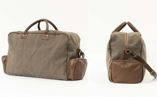 シカ革ボストンバッグ （鹿革+帆布） Z-UY-A07A