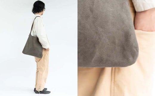 シカ革ショルダーバッグ（鹿革+帆布） Z-UY-A05A