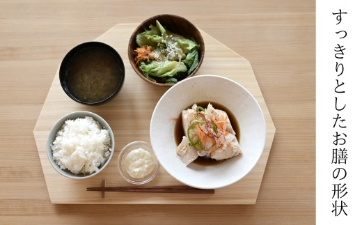 ヒノキの平膳【角半月】 M-ms-A43A