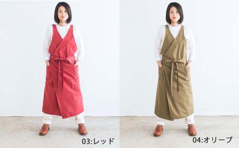 カシュクールエプロン_オーガニックコットン 草木染め S-UW-A08A