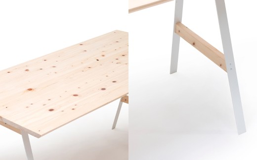 ダイニングテーブル 無垢材 ひのき kinari Table(キナリ テーブル) White【幅150cm×奥行75cm】 M-mo-A50A ホワイト（白）