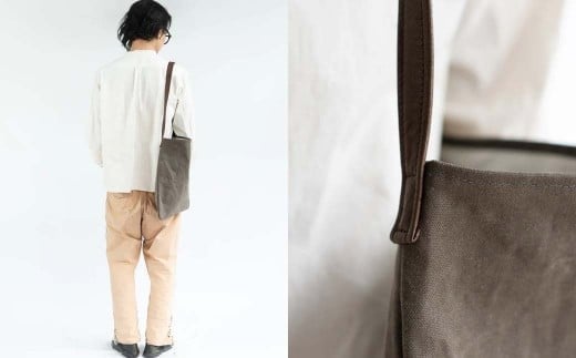 シカ革ショルダーバッグ（鹿革+帆布） Z-UY-A05A