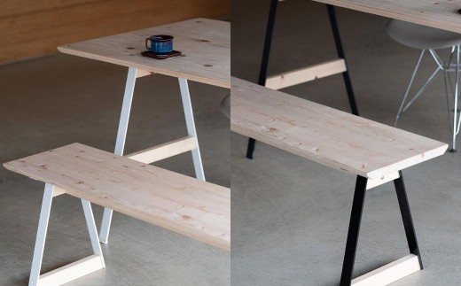 ベンチ 無垢材 ひのき kinari Bench(キナリ ベンチ) White【幅120cm×奥行32cm】 M-mp-A64A ホワイト（白）